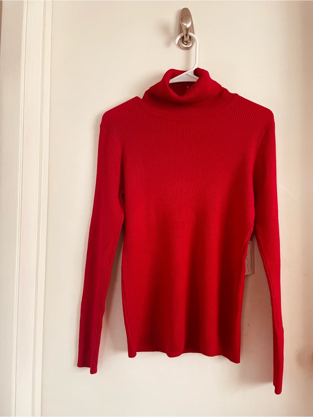 Cielo Red Ribbed Turtleneck Sweater